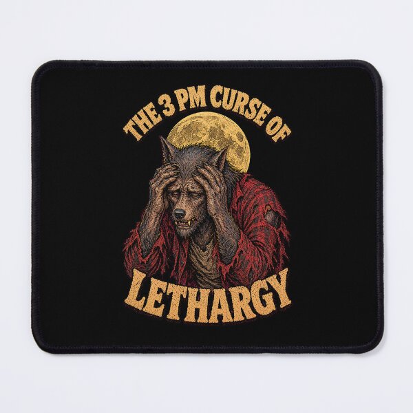 Item preview, Funny Werewolf Afternoon Crash 3 PM Lethargy Retro Comic Art Tee designed and sold by Mythic Ink Studio.