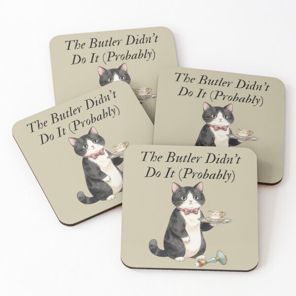Item preview, The Butler Didn't Do It (Probably) — Cat Butler Cozy Mystery Humor Tee designed and sold by kosimazaki.