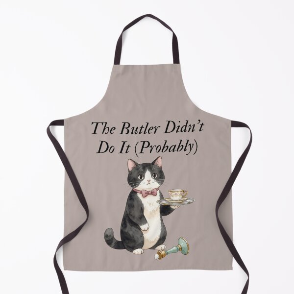 Item preview, The Butler Didn't Do It (Probably) — Cat Butler Cozy Mystery Humor Tee designed and sold by kosimazaki.