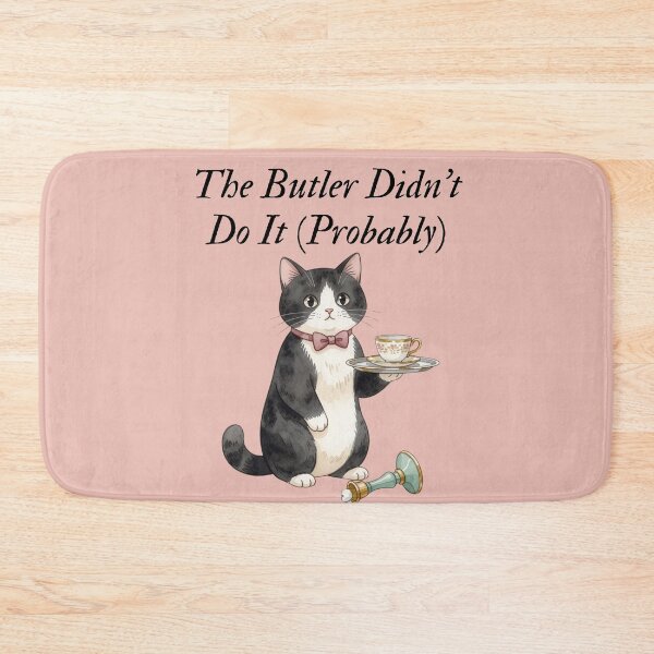 Item preview, The Butler Didn't Do It (Probably) — Cat Butler Cozy Mystery Humor Tee designed and sold by kosimazaki.