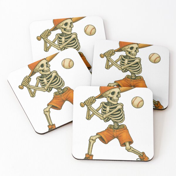 Item preview, Funny Skeleton Batting Baseball Halloween designed and sold by podphanvu.