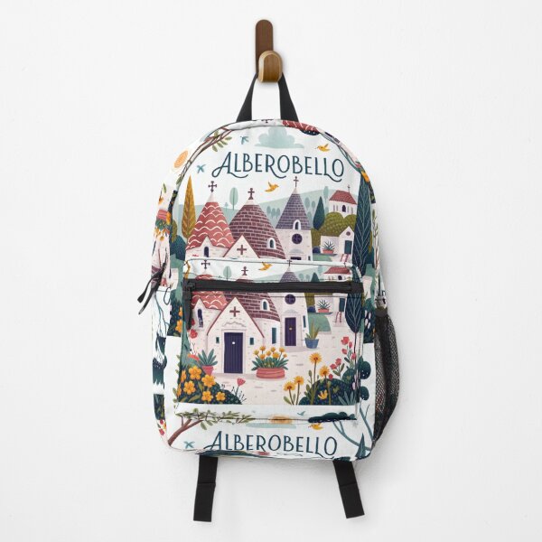 Item preview, Alberobello Italy Travel Poster | Trulli Houses Illustration | Puglia Village Wall Art designed and sold by Witsprings.