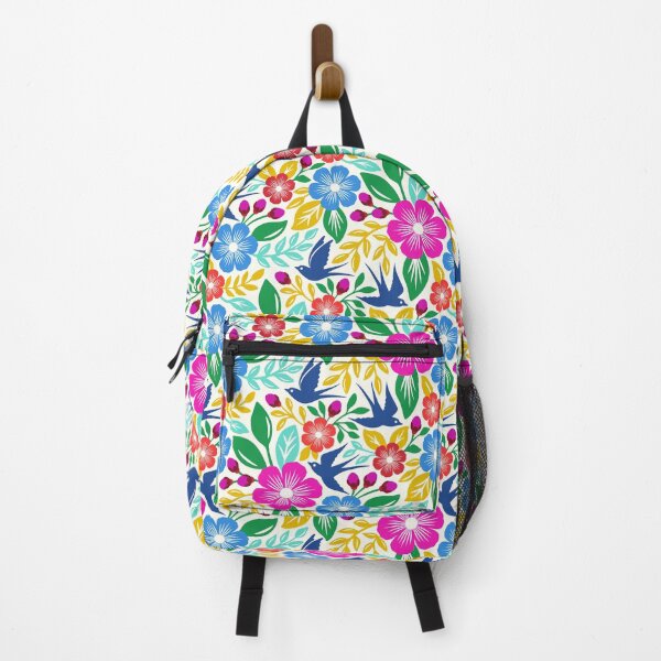 Item preview, Vibrant flowers and flying birds folk art designed and sold by Jennifer Ladd.