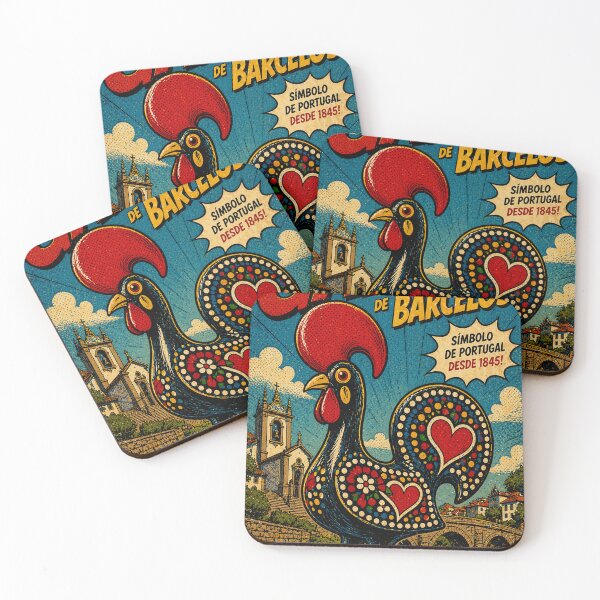Item preview, Galo de Barcelos Poster, Portuguese Rooster Wall Art, Retro Comic Style Portugal Print, Vintage Travel Poster, Colorful Folk Art Decor designed and sold by KishShop.
