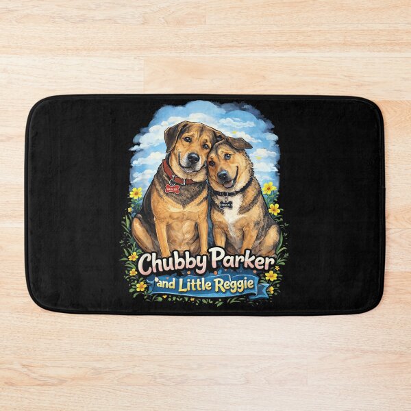 Item preview, Cute Chubby Parker and Little Reggie Dog Best Friends Illustration Art designed and sold by EricCotanori.