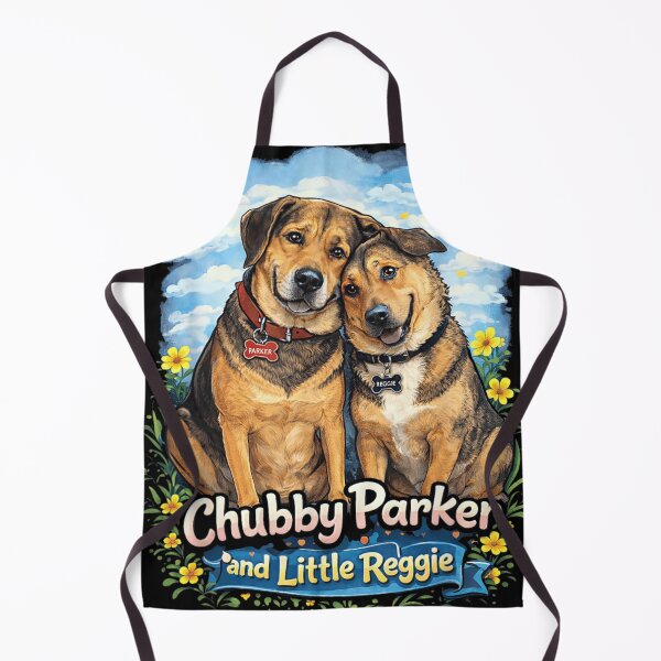 Item preview, Cute Chubby Parker and Little Reggie Dog Best Friends Illustration Art designed and sold by EricCotanori.