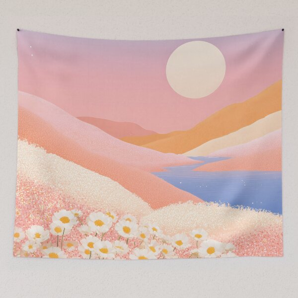 Item preview,  Spring Field at Sunset – Minimalist Meadow Landscape with Warm Golden Light designed and sold by BobaBunny76.