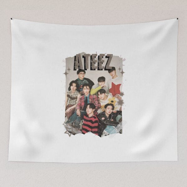 Item preview, Ateez Kpop Boy Group Korean Pop Collage Design designed and sold by AJUNICE STUDIO.