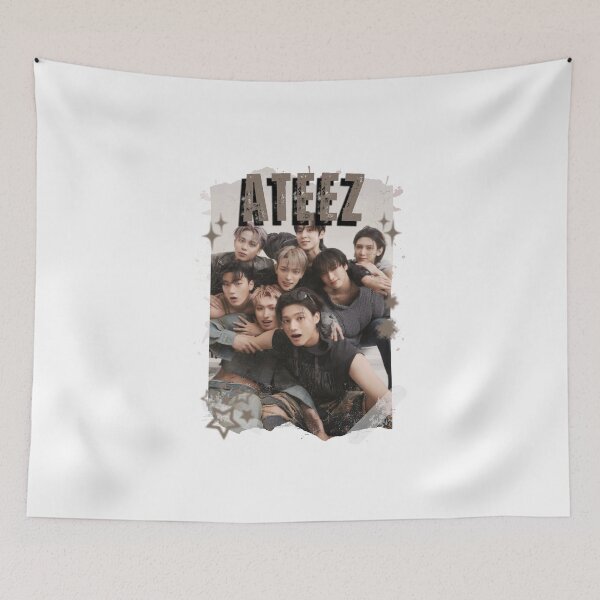 Item preview, Ateez Kpop Boy Group Korean Pop Collage Design designed and sold by AJUNICE STUDIO.