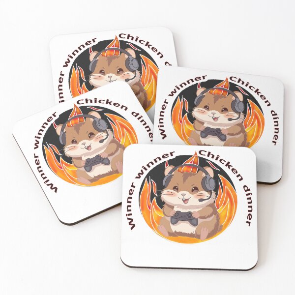 Item preview, Winner Winner Chicken Dinner Hamster Gamer Sticker – Cute Kawaii Gaming Hamster with Headset Funny Gamer Design designed and sold by pn_terest.