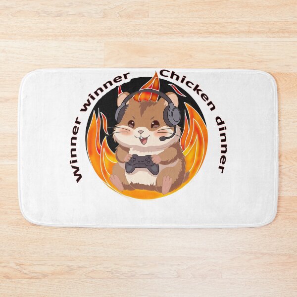 Item preview, Winner Winner Chicken Dinner Hamster Gamer Sticker – Cute Kawaii Gaming Hamster with Headset Funny Gamer Design designed and sold by pn_terest.