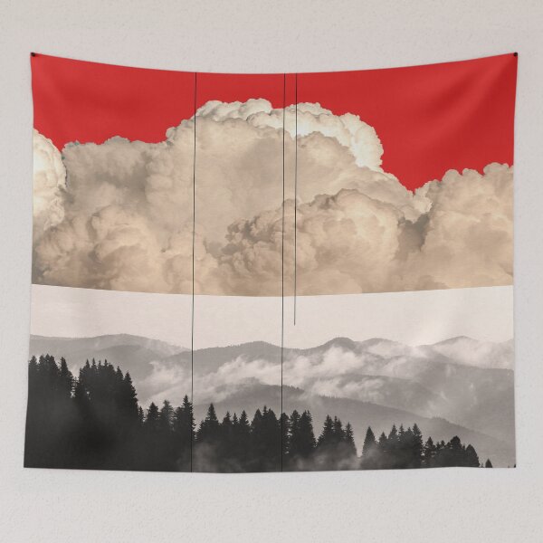 Item preview, Red Reflection - Surreal Mountains and Clouds Composition designed and sold by Underdott.