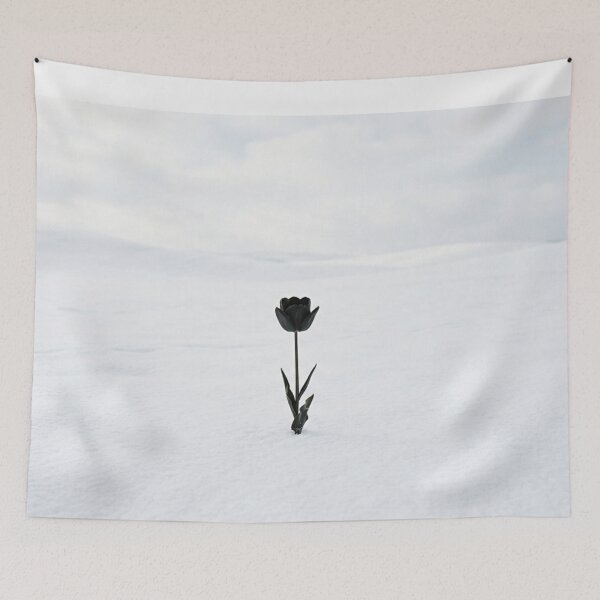 Item preview, White field with black flower designed and sold by Malisa345.