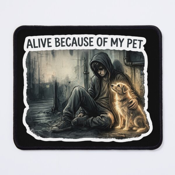 Item preview, Alive Because Of My Pet – Emotional Support Dog Shirt – Mental Health Design designed and sold by Safe Haven Pets.