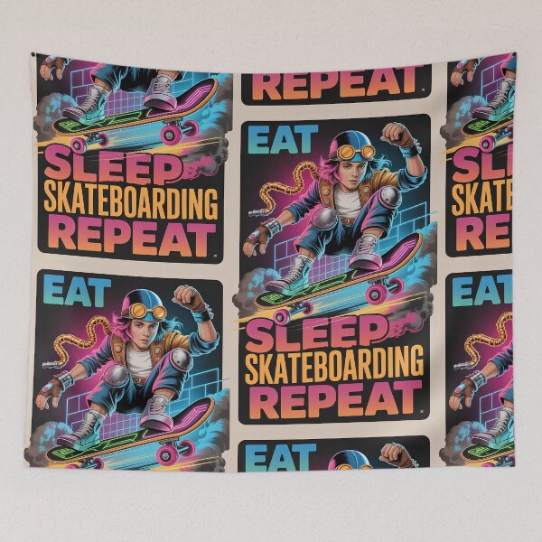 Item preview, EAT.SLEEP.SKATEBOARDING.REPEAT VINTAGE DESIGN designed and sold by limos.