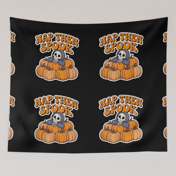 Item preview, Nap Then Spook Cute Skeleton Pumpkin T-Shirt | Cozy Halloween Funny Skeleton Graphic Tee designed and sold by Raw Tigers.