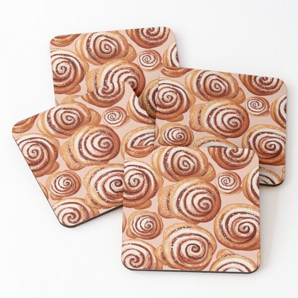 Item preview, Sweet Cinnamon Roll Bun Pastry Foodie Pattern designed and sold by NicolasGlowArt.