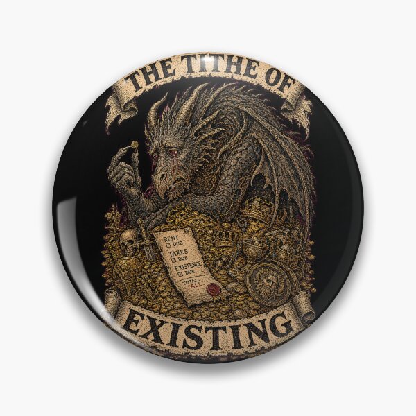 Item preview, Funny Devastated Dragon Paying Rent Tithe Of Existing Retro Comic Tee designed and sold by Mythic Ink Studio.