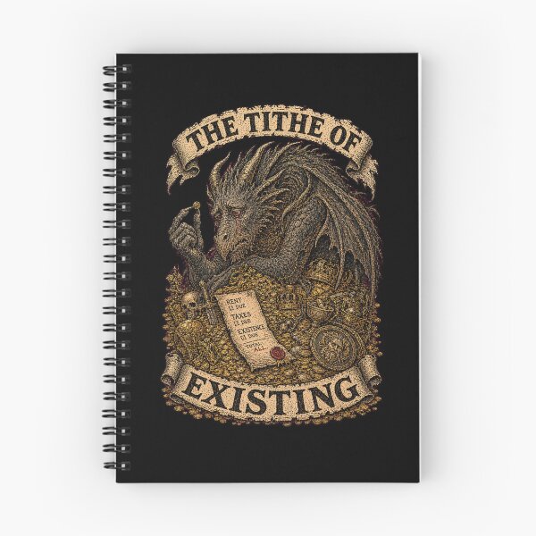 Item preview, Funny Devastated Dragon Paying Rent Tithe Of Existing Retro Comic Tee designed and sold by Mythic Ink Studio.