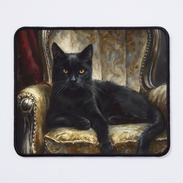 Item preview, Black Cat King Gothic Gold Throne Art designed and sold by DarkHolyQueen.