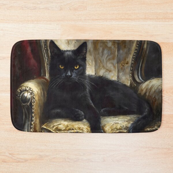 Item preview, Black Cat King Gothic Gold Throne Art designed and sold by DarkHolyQueen.