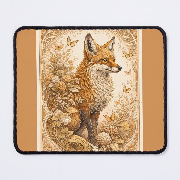 Item preview, Elegant Fox Amidst Floral Whimsy designed and sold by cuprum.