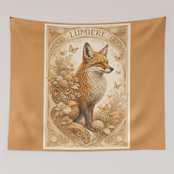 Item preview, Elegant Fox Amidst Floral Whimsy designed and sold by cuprum.