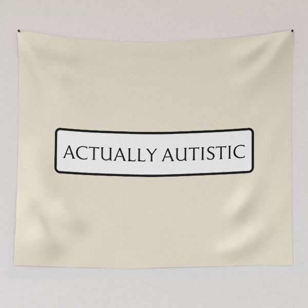 Item preview, ndvh Actually Autistic (street sign) designed and sold by Nik’s T-Shirts.