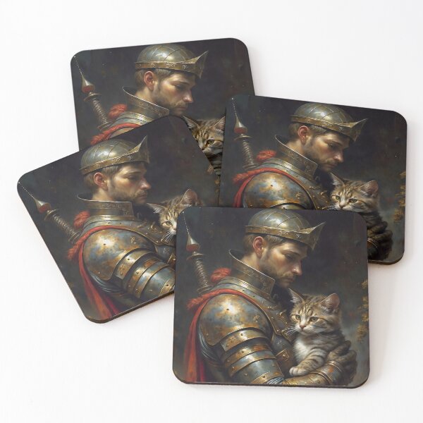 Item preview, Knight And Cat Protector Gothic Art designed and sold by DarkHolyQueen.