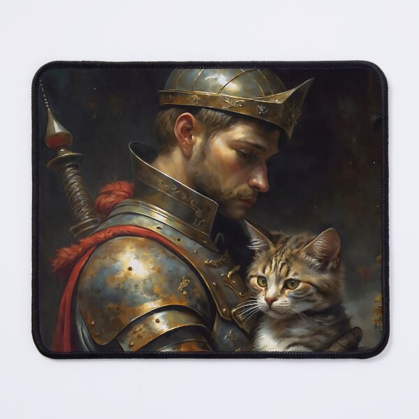 Item preview, Knight And Cat Protector Gothic Art designed and sold by DarkHolyQueen.