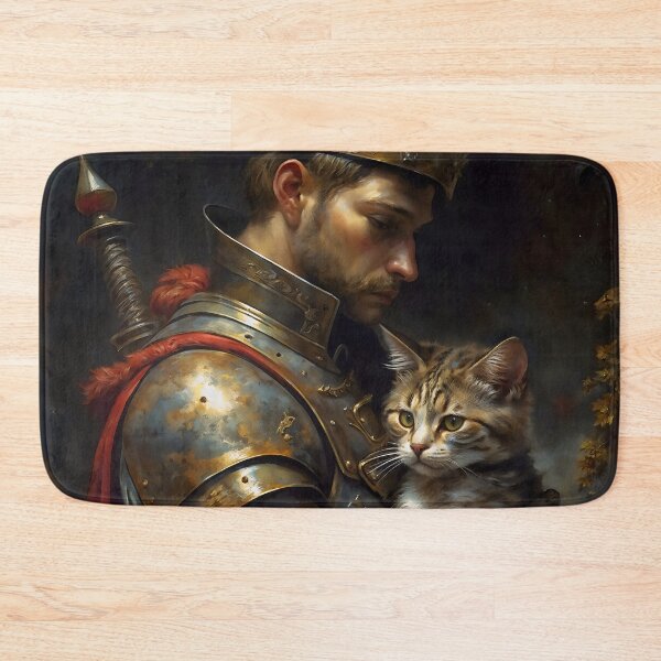 Item preview, Knight And Cat Protector Gothic Art designed and sold by DarkHolyQueen.