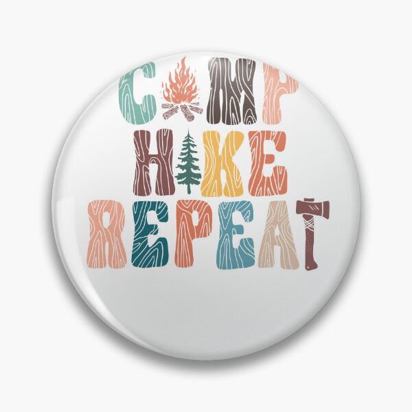 Item preview, Camp Hike Repeat Outdoor Adventure Wood Grain Typography designed and sold by krystalRomanart.