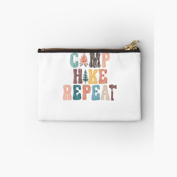 Item preview, Camp Hike Repeat Outdoor Adventure Wood Grain Typography designed and sold by krystalRomanart.
