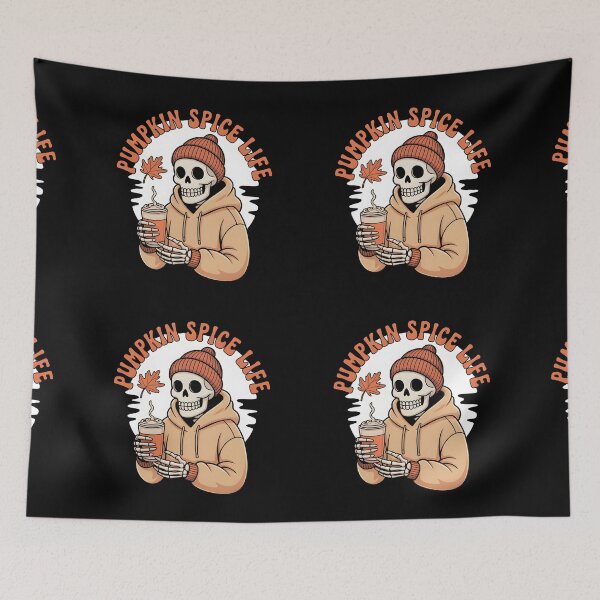 Item preview, Pumpkin Spice Life Skeleton T-Shirt | Cozy Fall Skeleton Coffee Graphic Tee designed and sold by Raw Tigers.