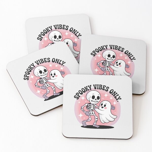 Item preview, Spooky Vibes Only Skeleton Dancing T-Shirt | Cute Ghost Halloween Graphic Tee designed and sold by Raw Tigers.