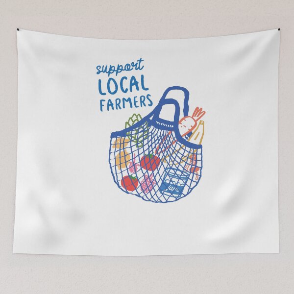 Item preview, Support Local Farmers Net Grocery Bag Fresh Produce designed and sold by krystalRomanart.