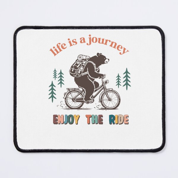 Item preview, Life Is A Journey Enjoy The Ride Biking Bear Camper designed and sold by krystalRomanart.