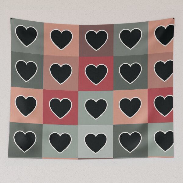 Item preview, Rainbow hearts patchwork in gray designed and sold by uunaa.