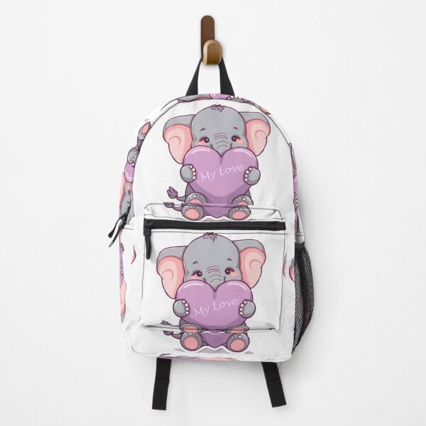 Item preview, Cute Baby Elephant "My Love" on a Gentle, Soft Pastel Sticker designed and sold by DigitfanStudio.