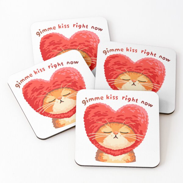 Item preview, Gimme Kiss Right Now – Cute Cat Romantic Design designed and sold by tviyluv.