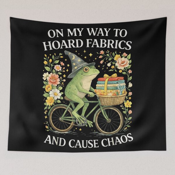 Item preview, On My Way To Hoard Fabrics And Cause Chaos Wizard Frog designed and sold by RuperDelois.