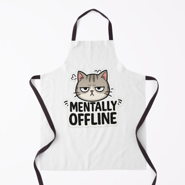 Item preview, Mentally Offline Funny Cat Sticker, Introvert Mood Meme, Lazy Cat Humor T-Shirt Design designed and sold by Artbysarmina.