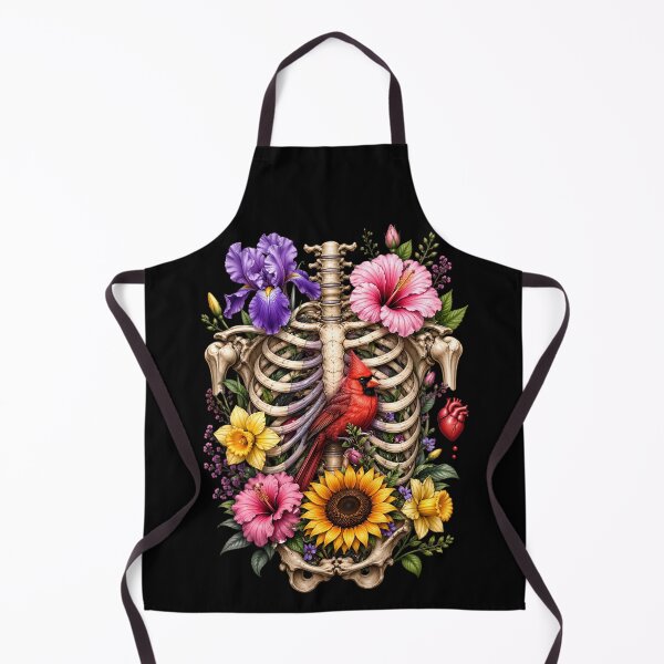 Item preview, Floral Skeleton Ribcage with Cardinal Bird Art designed and sold by Rohan132.