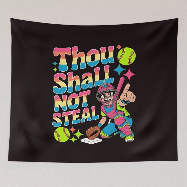 Item preview, Thou Shall Not Steal Softball Catcher – Funny Softball Fan Clothing designed and sold by Redgiant87x.