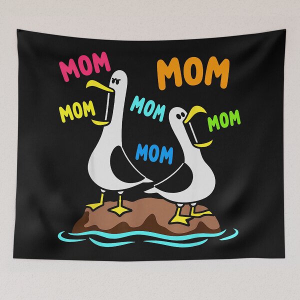 Item preview, Funny Screaming Seagulls Asking For Mom Multi Color Text Bird Art designed and sold by PhocoNibict.