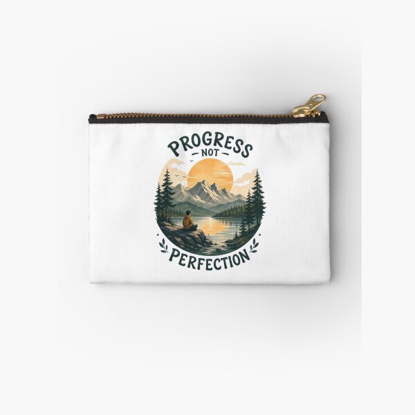 Item preview, Progress Not Perfection Mountain Sunset Design – Motivational Nature Illustration designed and sold by Moccroad.