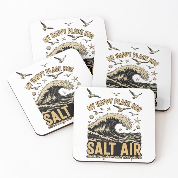 Item preview, My Happy Place Has Salt Air Sandy Toes And Zero Plans Funny Vintage Beach Ocean  designed and sold by ThefadedEra.