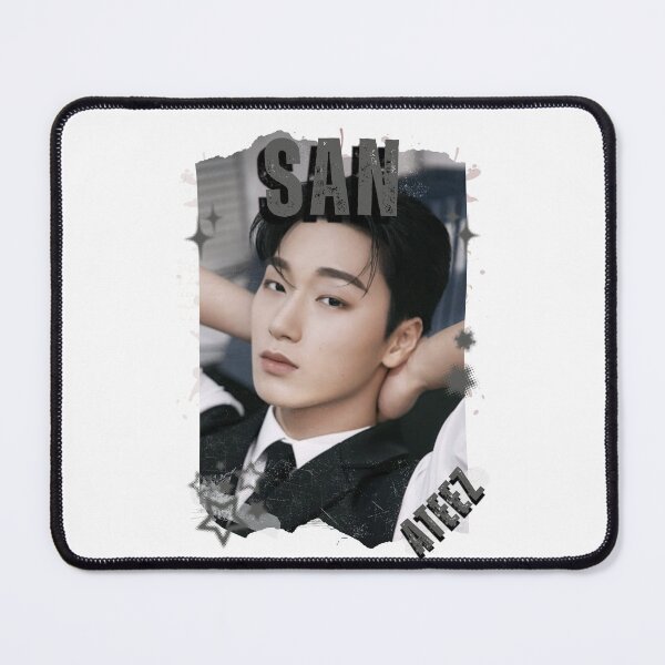 Item preview, Ateez San Kpop Boy Group Korean Pop Collage Design designed and sold by AJUNICE STUDIO.