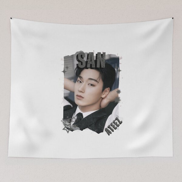 Item preview, Ateez San Kpop Boy Group Korean Pop Collage Design designed and sold by AJUNICE STUDIO.