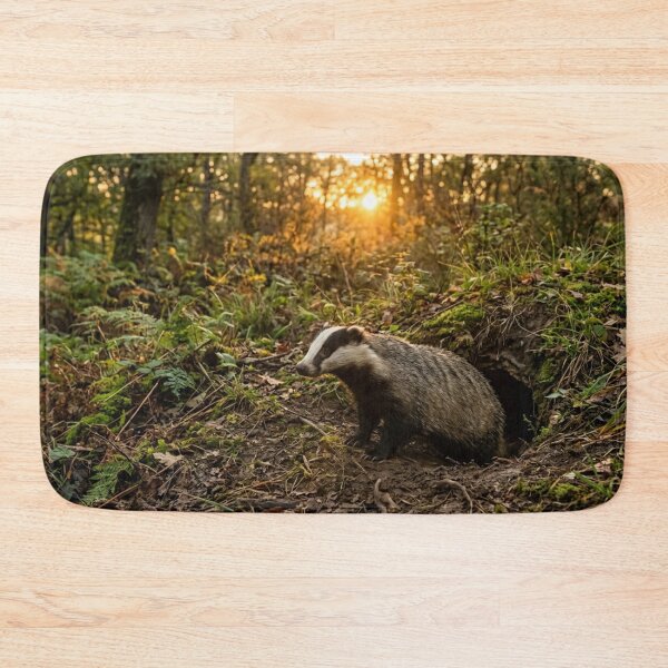 Item preview, Badger emerging from its burrow at sunrise designed and sold by Malisa345.